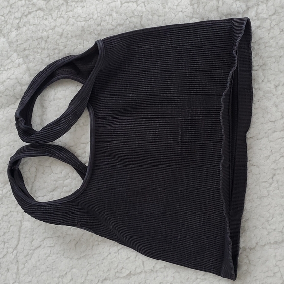 Free People Happiness Runs Square Neck Crop Washed Black - Picture 3 of 11